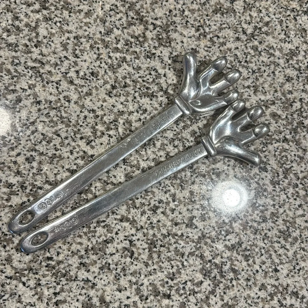 Disney Mickey Mouse Silver Hand-Shaped Salad Servers